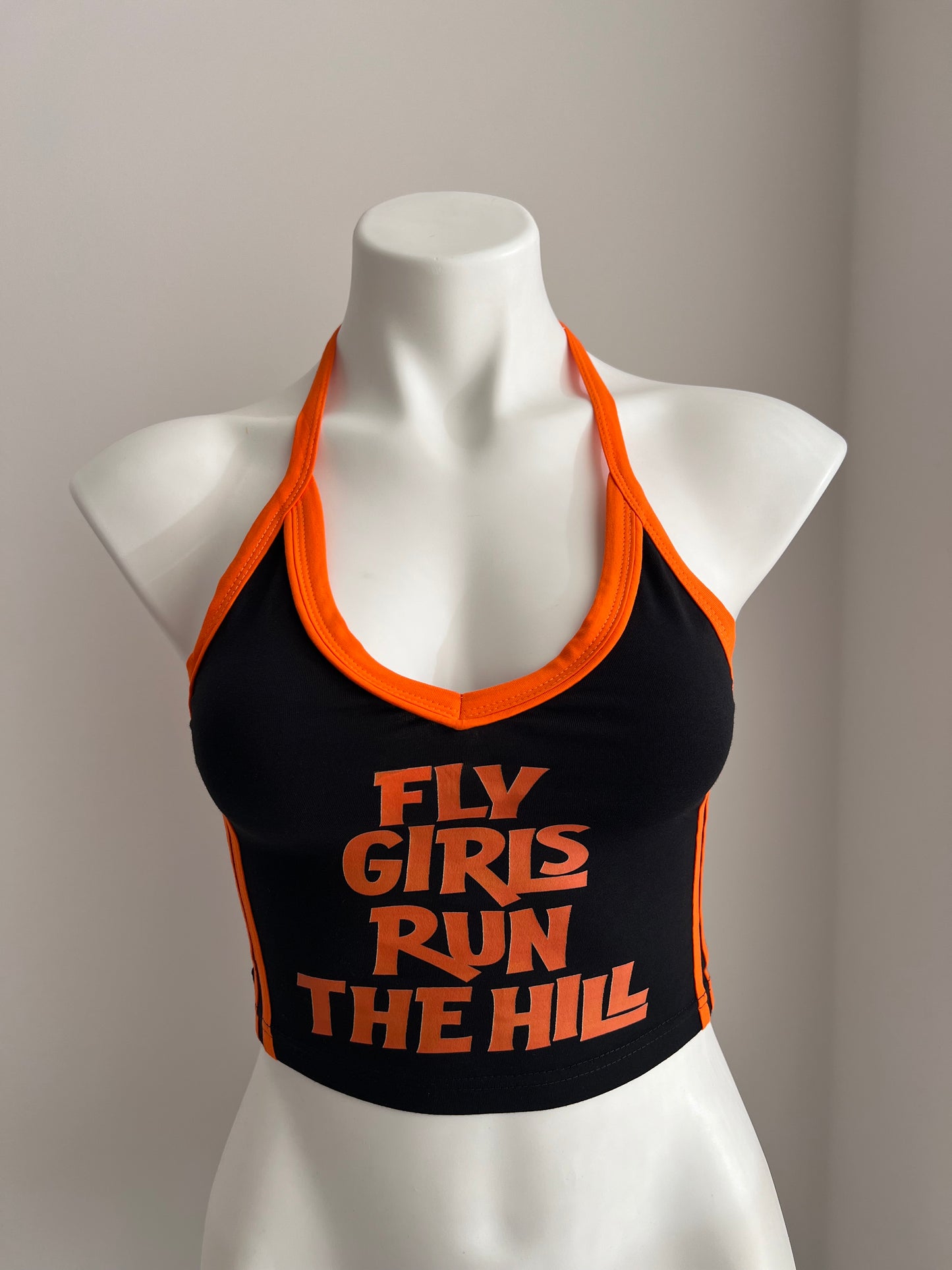 Fly Girls Run The Hill Halter Neck Tank Top (Stripes Version)