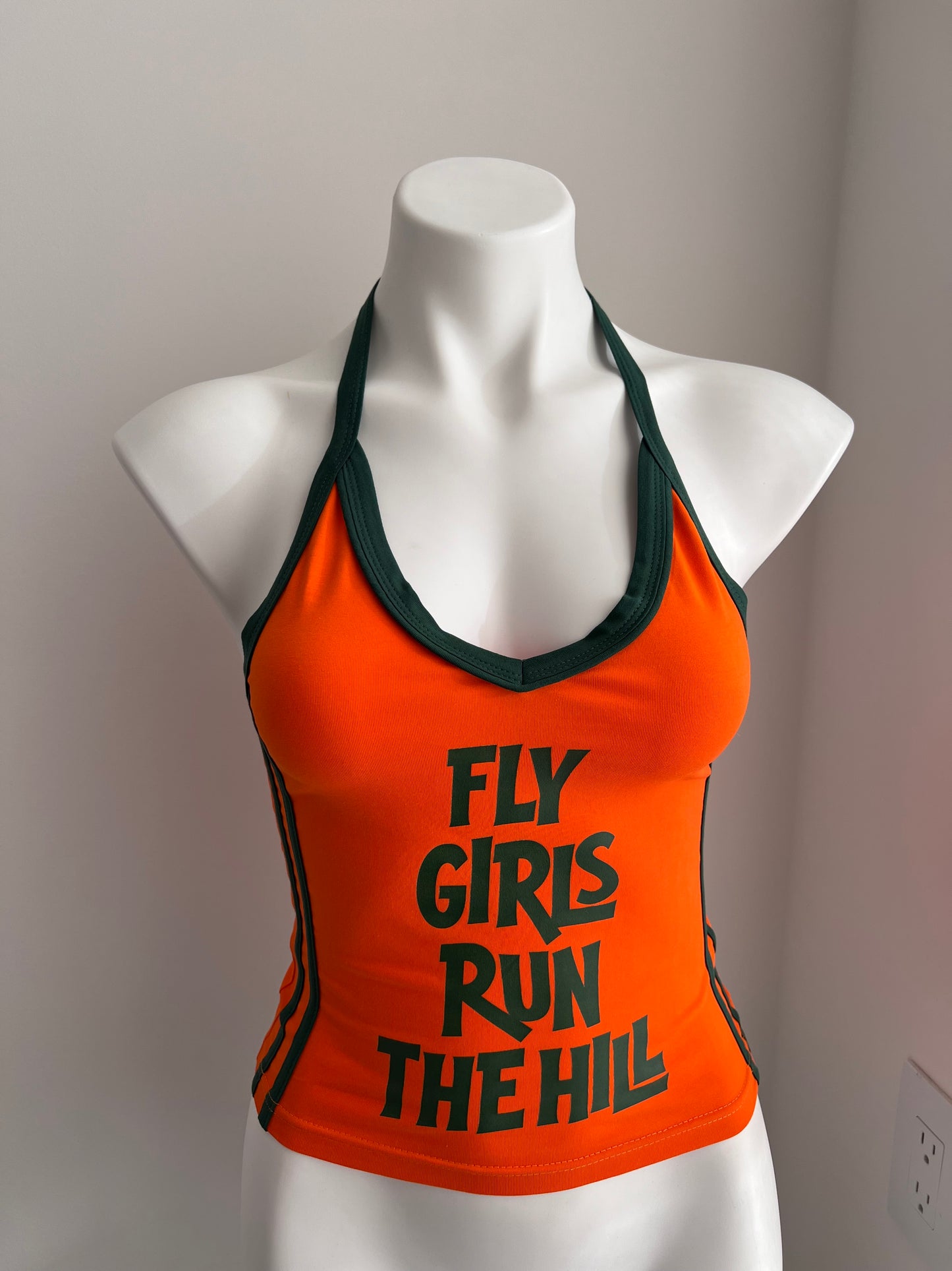 Fly Girls Run The Hill Halter Neck Tank Top (Stripes Version)